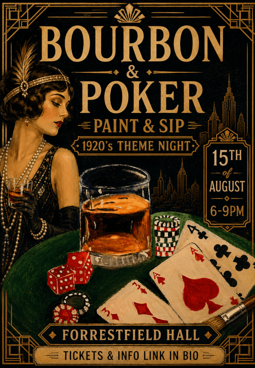 1920's Bourbon and Poker Paint and Sip