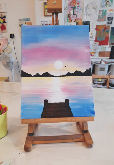 Acrylic Canvas Painting Class for Kids: Scene
