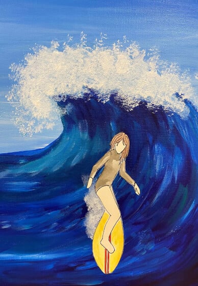 Acrylic Painting Class for Kids: Surfs Up