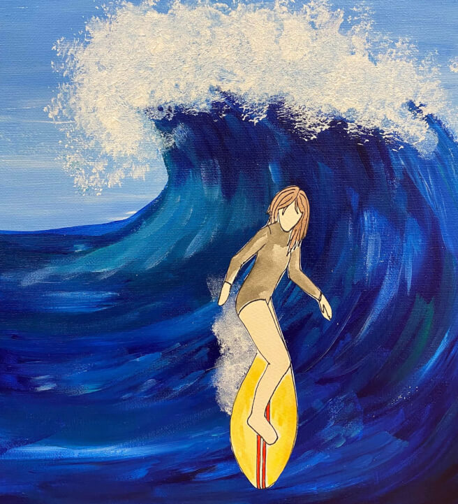 Acrylic Painting Class for Kids: Surfs Up