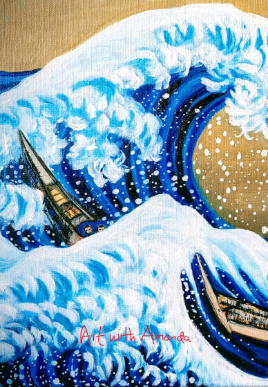 Acrylic Painting Class: Hokusai's the Great Waves
