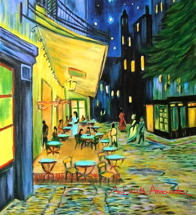 Acrylic Painting Class: Van Gogh's Cafe Terrace at Night