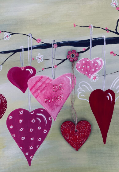 Acrylic Painting Workshop: Hearts in Bloom