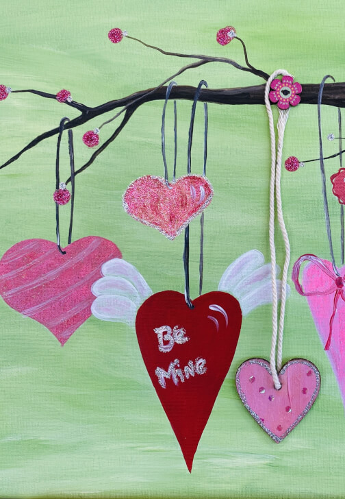Acrylic Painting Workshop: Hearts in Bloom