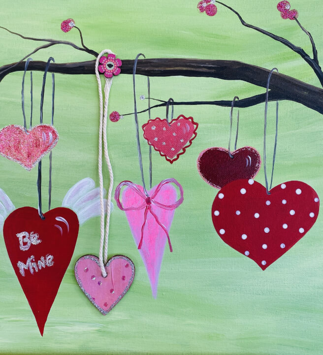 Acrylic Painting Workshop: Hearts in Bloom
