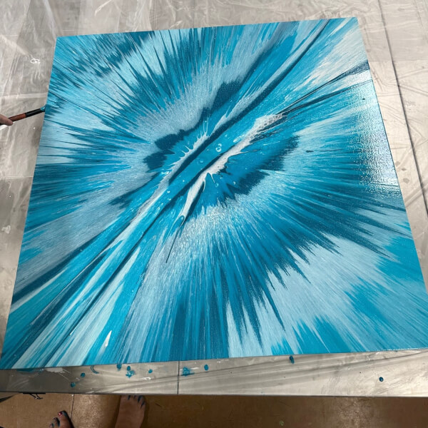 Create This DIY Abstract Acrylic Pour Spin Art Using A Drill
