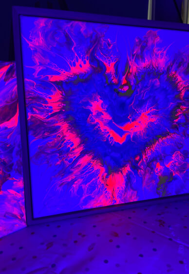 Adults Neon Glow in the Dark Fluid Art Class