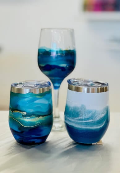 Alcohol Ink and Resin Art Class: Keep Cups