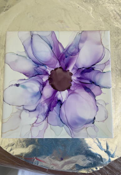 Alcohol Ink Class: Floral Plate and Tile