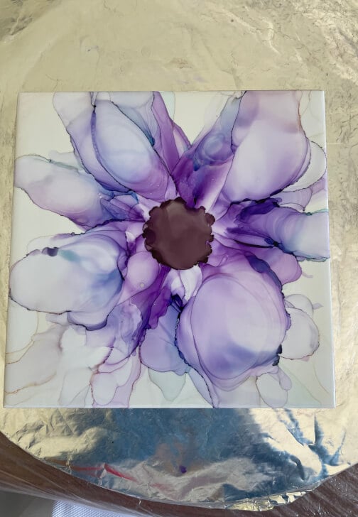 Alcohol Ink Class: Floral Plate and Tile
