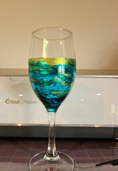 Alcohol Ink Wine Glass Decorating Class