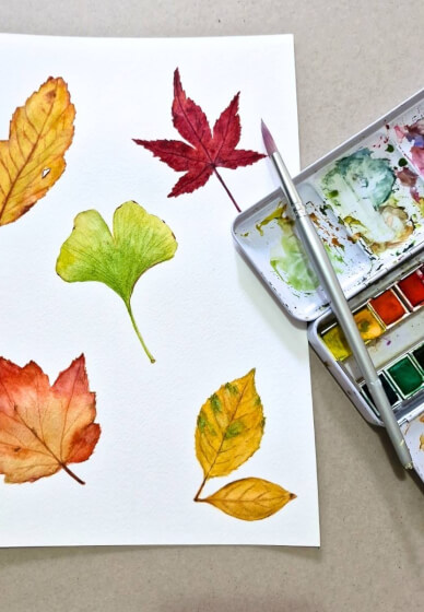 Autumn Leaves Watercolor Painting Class
