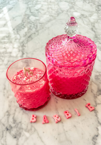 Barbie Inspired Crystal Pink Candle