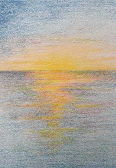 Beginner Colour Pencil Drawing Class: Draw a Sunset