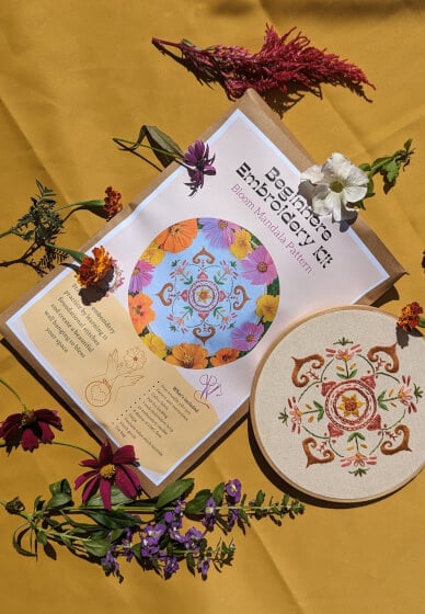 Beginners Embroidery Kit Bloom Mandala