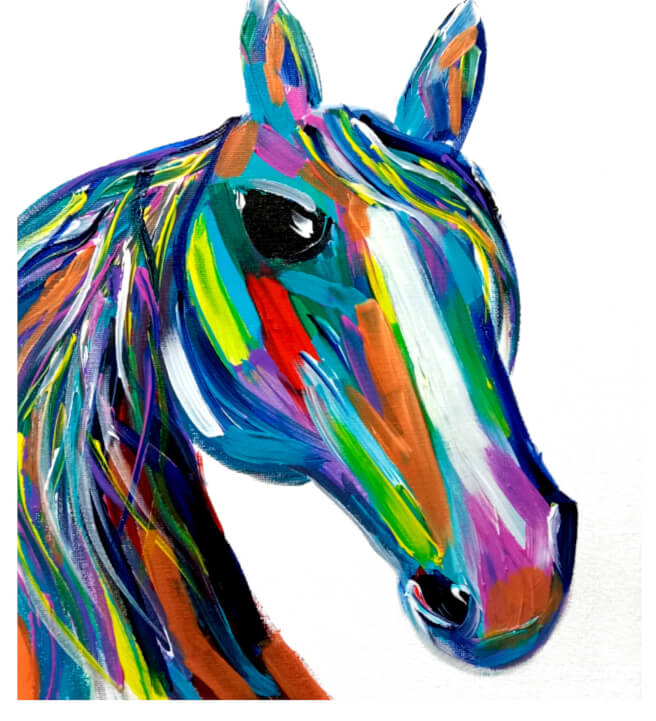Boho Style Paint and Sip Class: Abstract Horse