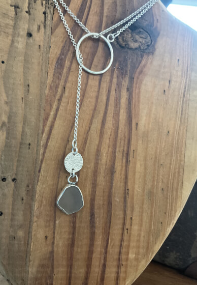 Brunswick Silver Threader Necklace Class: Sea Glass Setting