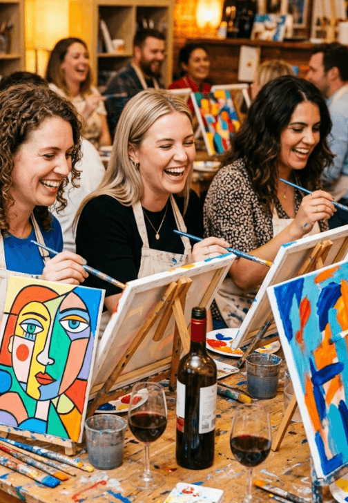 Brush and Bubbles Paint and Sip Workshop Party