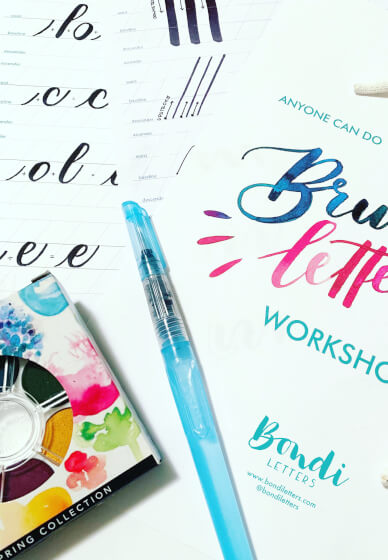 Brush Lettering with Watercolours