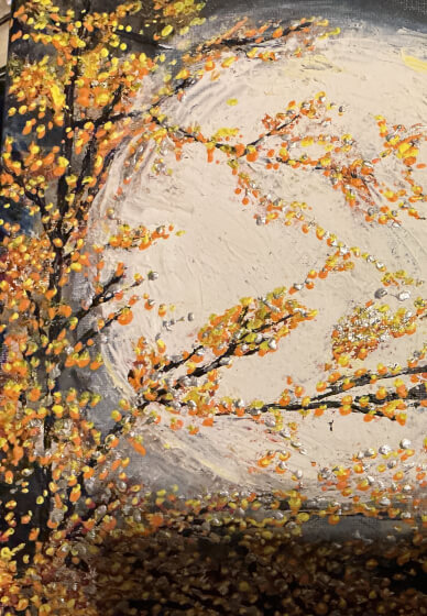 3D Palette Acrylic Painting Class by Moonlight