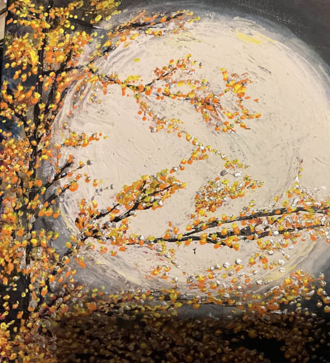 3D Palette Acrylic Painting Class by Moonlight