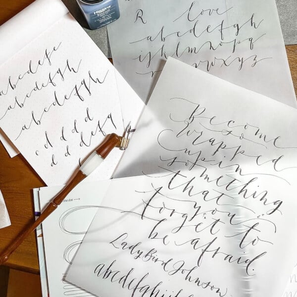 Learn How to Hand Letter Kit, Mindful Lettering Kit, Hand Lettering  Practice Sheets With Pens Custom Name Favor, Learn Modern Calligraphy 