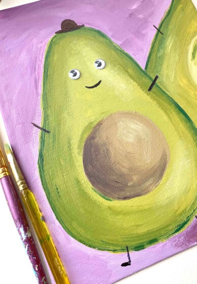 Canvas Painting Class for Kids: Quirky Avocado