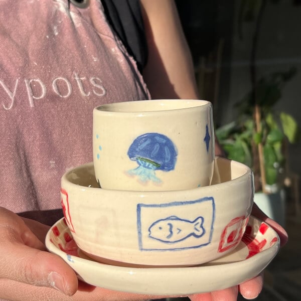 Ceramic Glazing and Sip Class Sydney Gifts ClassBento