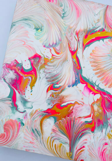 Chain Technique Fluid Art Pour Class and Sip