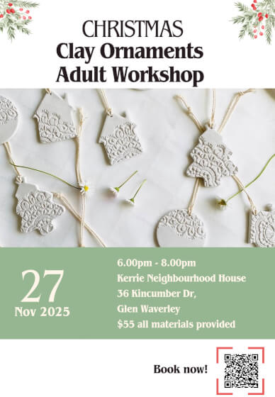 Christmas Clay Ornament Workshop for Adults