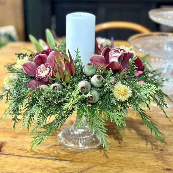 Christmas Flower Wreath Table Centrepiece Workshop