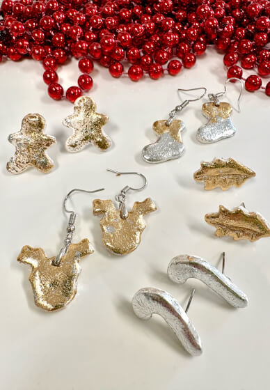 Christmas Jewellery Class - Polymer Clay and Gold Silver Leaf