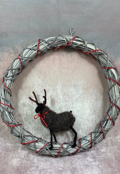 Christmas Needle Felting Workshop: Reindeer Wreath