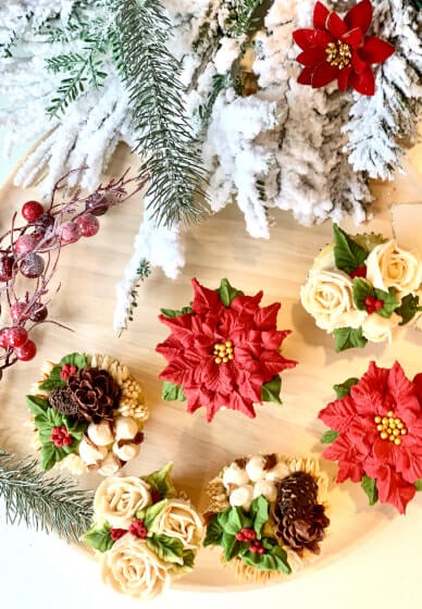 Classic Christmas Floral Cupcake Workshop