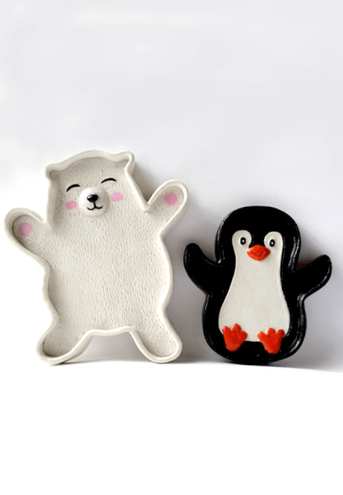 Clay Sculpture Class: Polar Bear and Penguin Trinket Dish