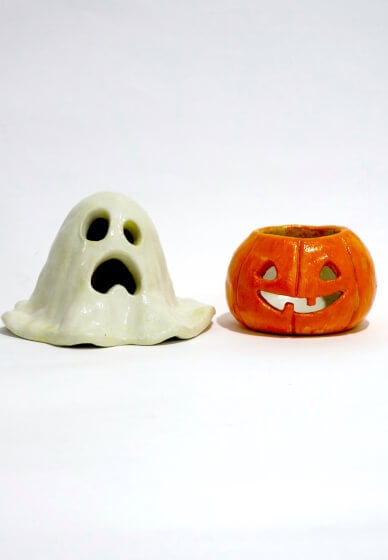 Clay Scupture Class: Ghost and Jack-O-Lantern