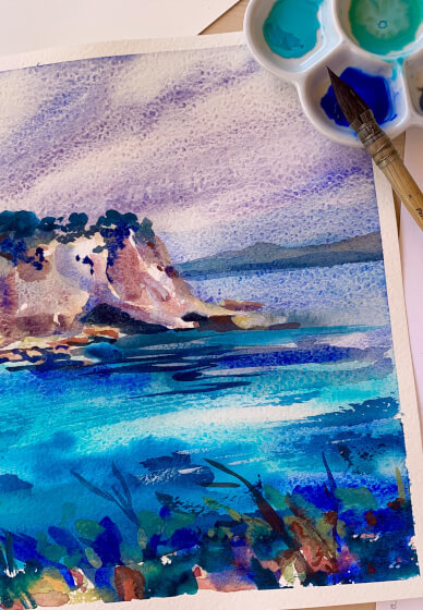 Coastline Watercolour Painting Class