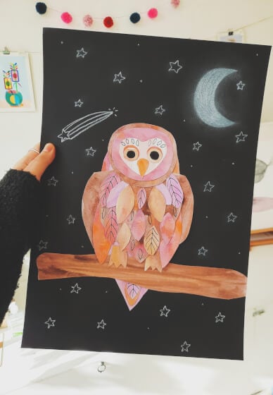 Collage Owls Workshop for Kids