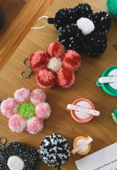 Create Your PomPom Flower Charm Class