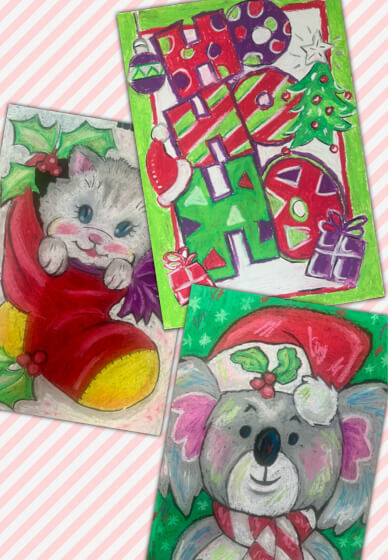 Creative Christmas Draw and Sip Workshop Using Oil Pastels