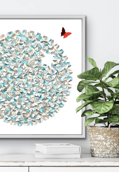 DIY 3D Butterfly Circle Art