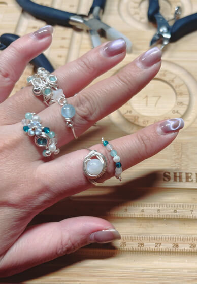 DIY Crystal Stacking Rings Kit - 5 Luxury Rings Set
