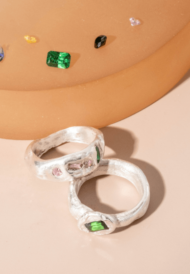 DIY Dazzling Silver Ring with Stones Kit