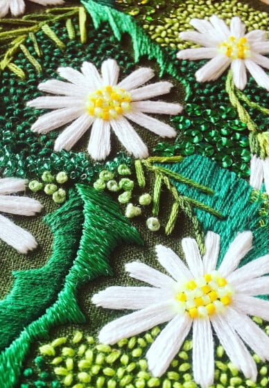 DIY Embroidery Sparkly Daisy Craft Kit