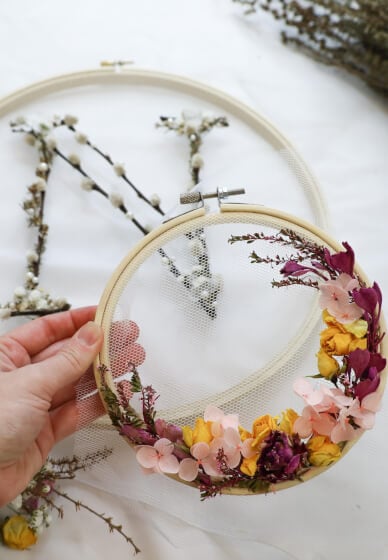 DIY Floral Embroidered Wall Art Craft Kit