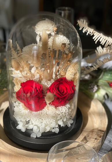 DIY Kit ONLY - Preserved Red Roses in a Glass Dome