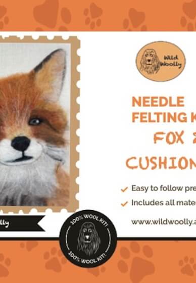 DIY Needle Felting Craft Kit: Fox Wool Picture