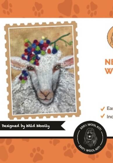 DIY Needle Felting Craft Kit: Shirley Sheep Wool Painting