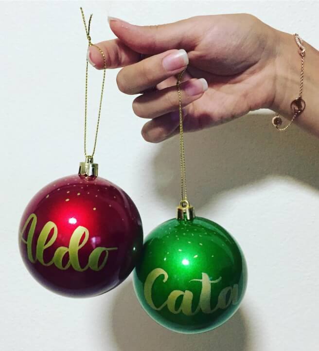 DIY Personalised Christmas Baubles with Lettering