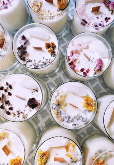 DIY Soy Candle Making with Crystals and Botanicals